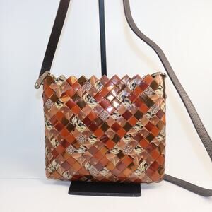 Nahui Ollin Candy Wrapper Weave cross body removable strap